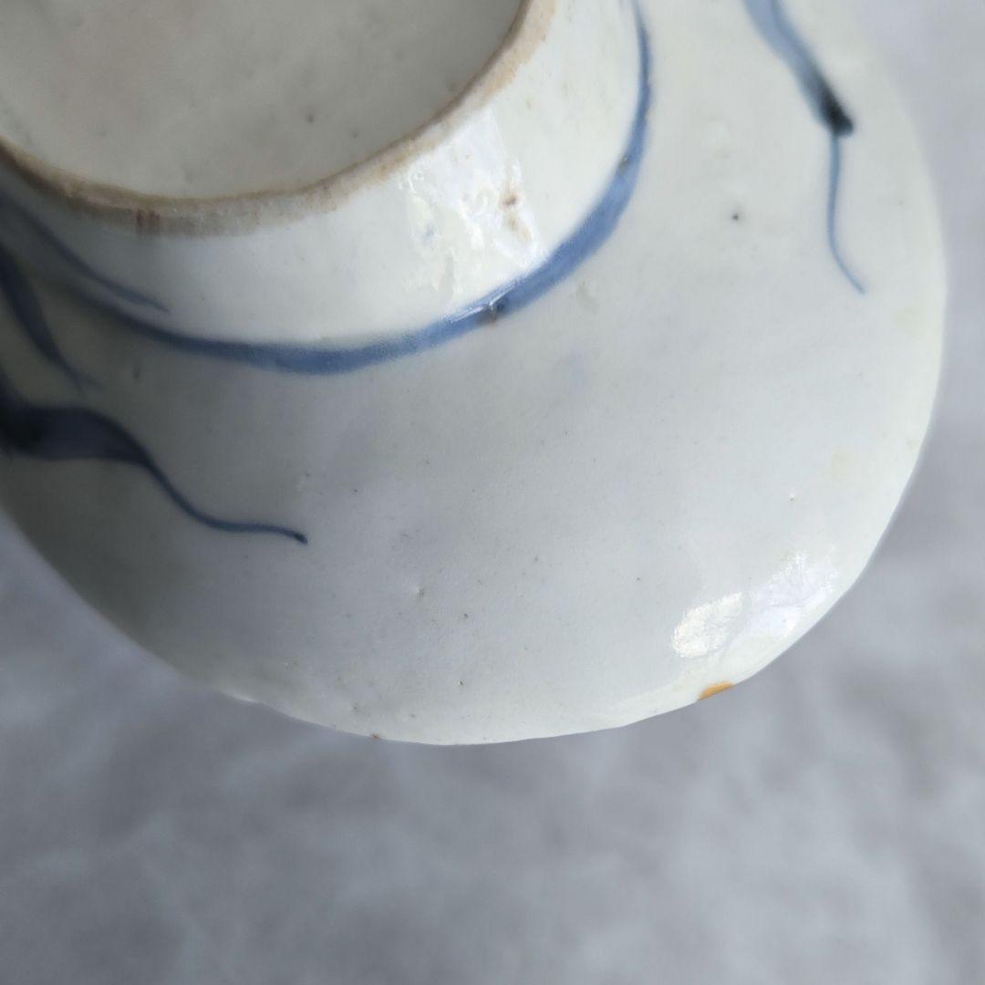 古伊万里　染付変形小皿　江戸時代　染付　骨董　金直し　金継ぎ　アンティーク