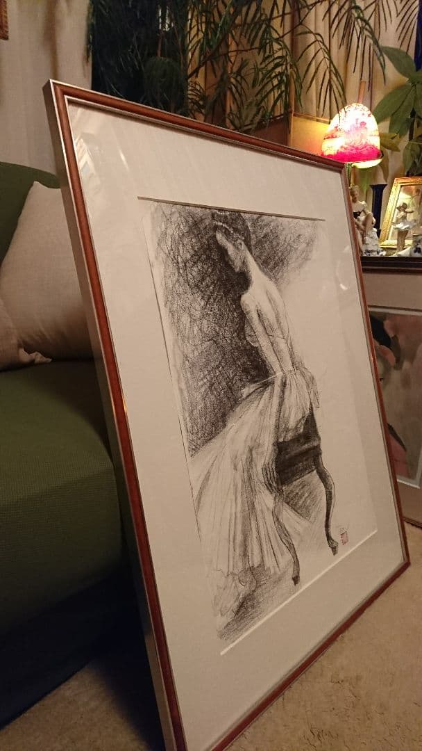 TOMI バレリーナ 鉛筆画 サイン  落款