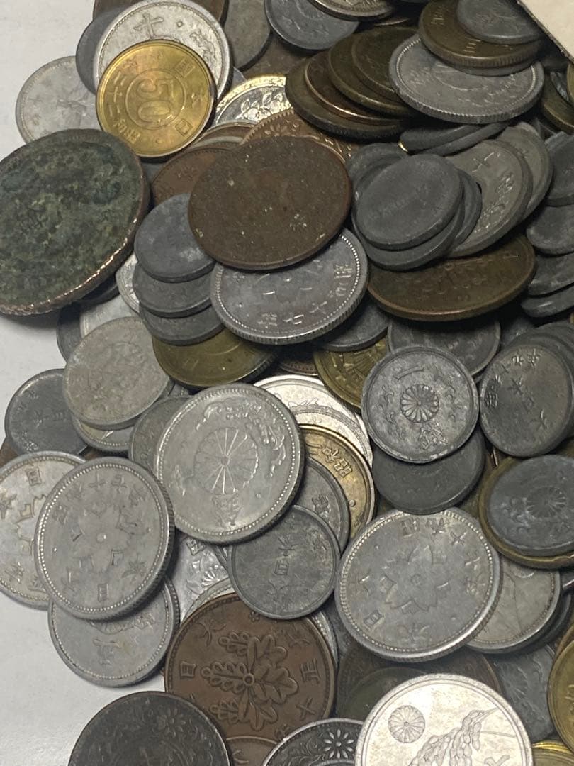 古銭 銅貨青銅貨黄銅貨ニッケル貨錫貨アルミ貨など大量 3.8㎏ NO.62