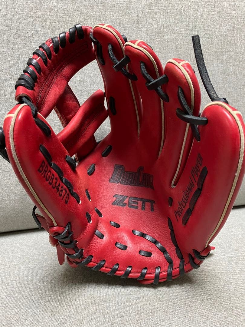に*こ様 ZETT 軟式グローブ レッド