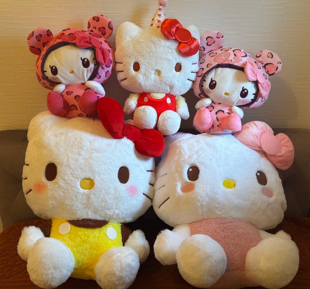 【圧縮なし】5体セット　ハローキティ ぬいぐるみ プライズ