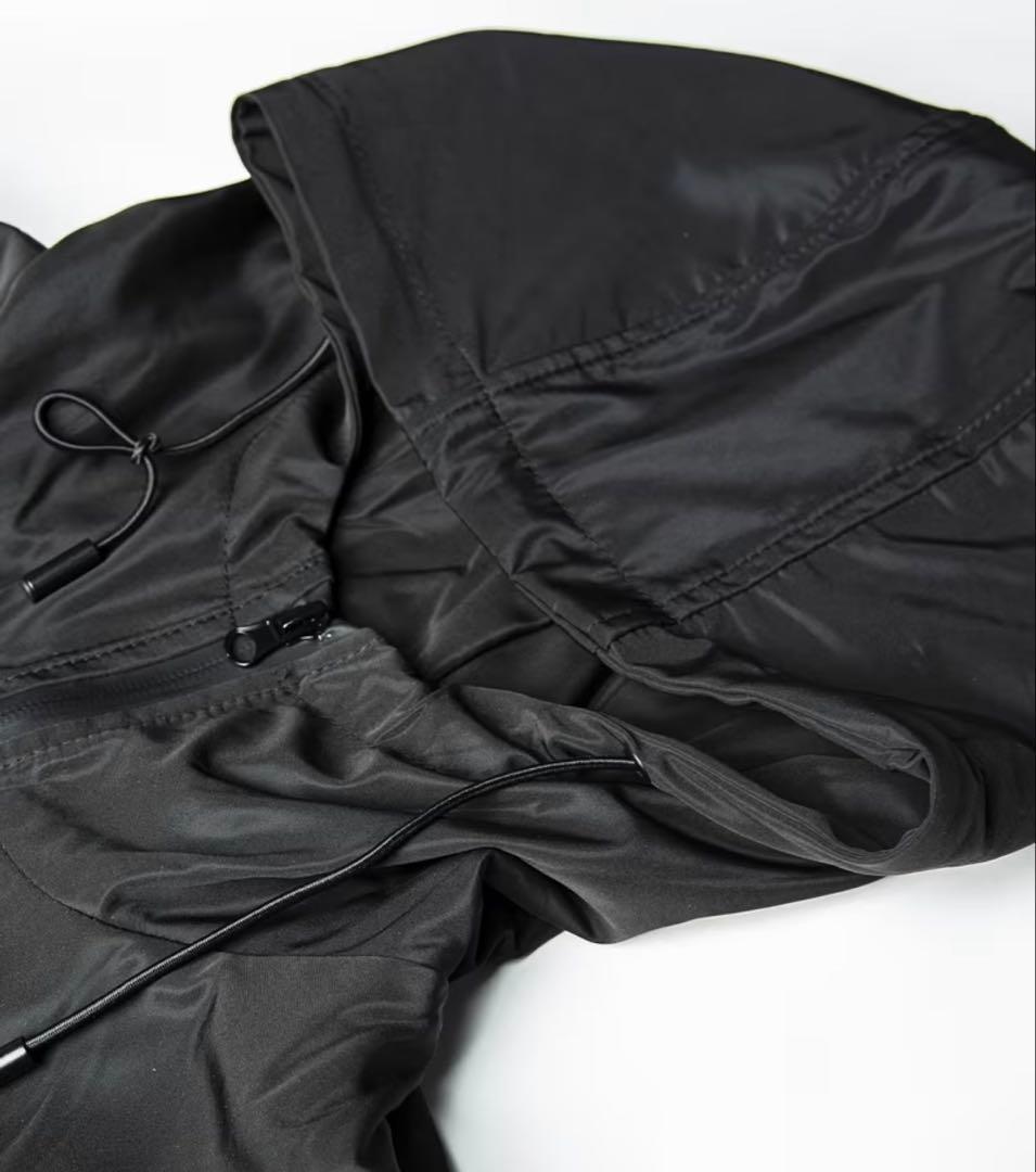 オーダージャケット　フード付き　ブラック　サイズM〜4L