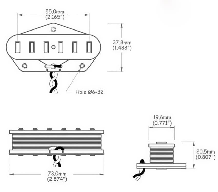 ギター P-90 Staple Top Telecaster Bridge Pickup