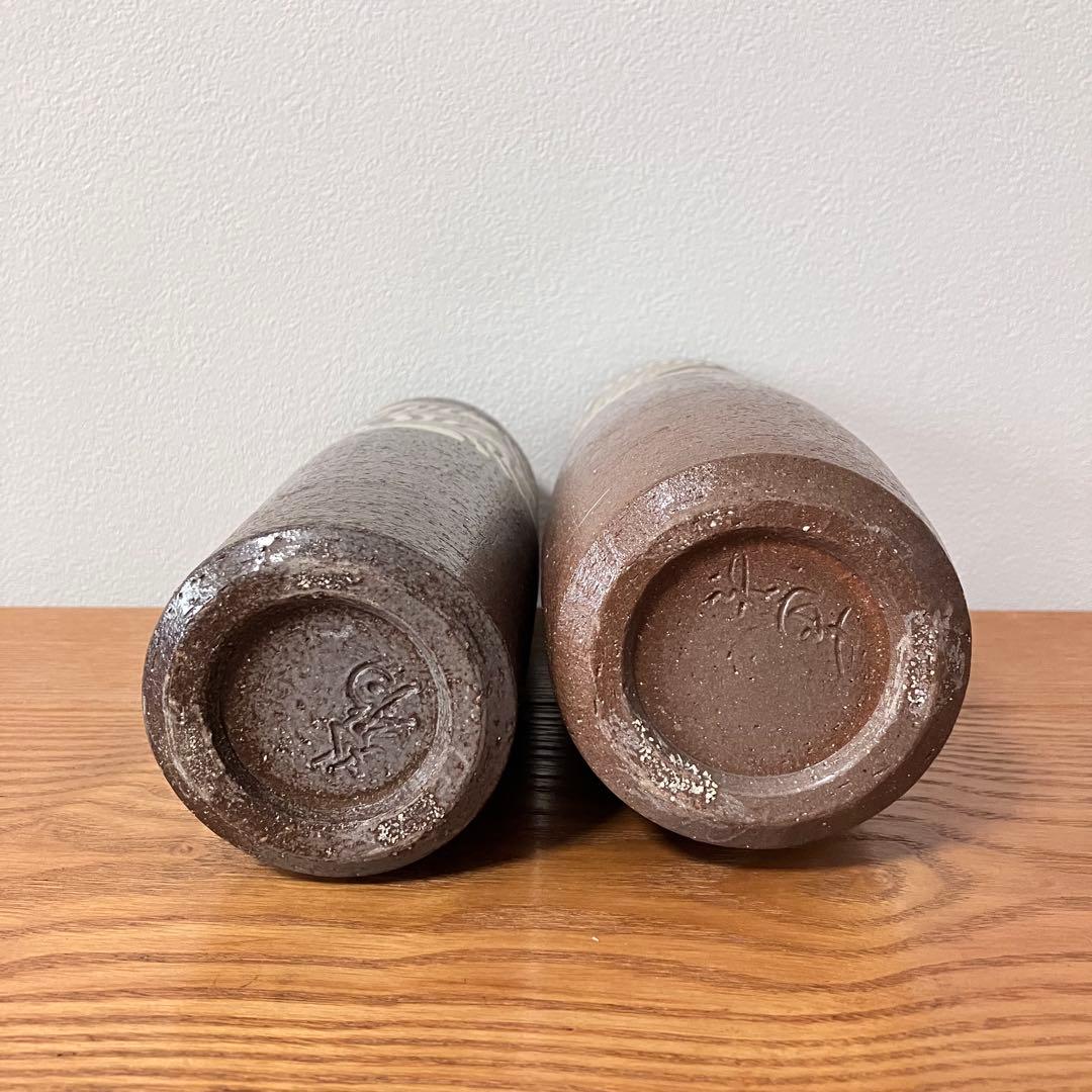 水野双鶴　水野達蔵　練込　花瓶　陶芸品