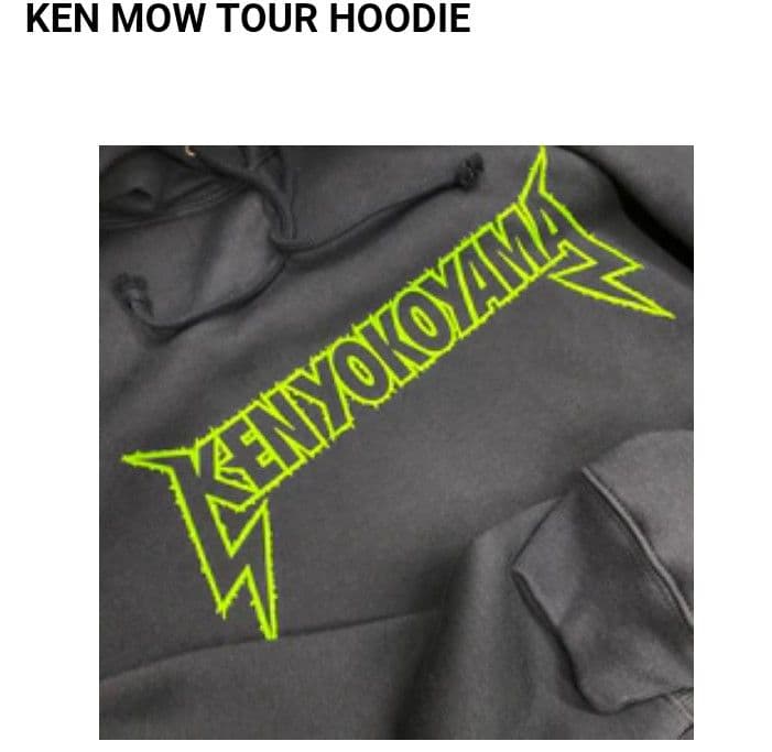 KEN MOW TOUR HOODIE　XL KEN YOKOYAMA