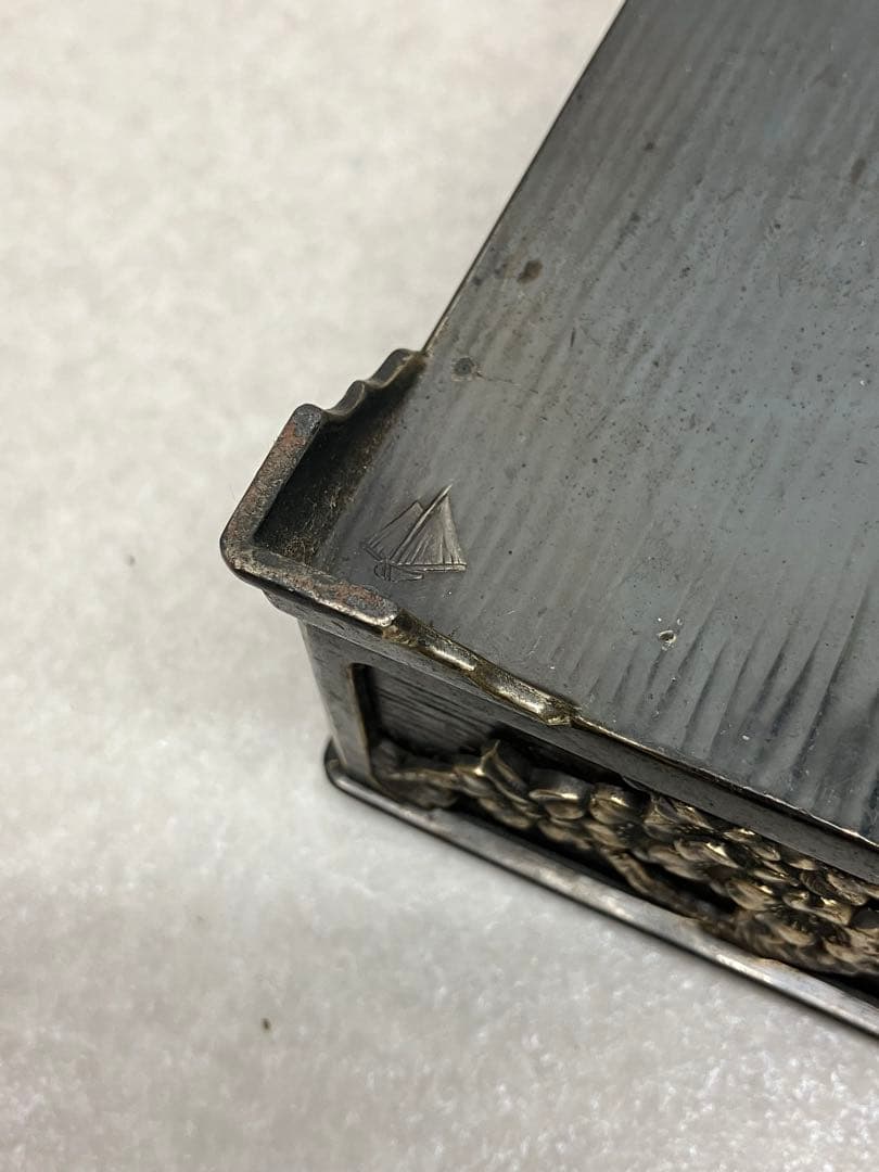 アンティーク　タバコケース　煙草入れ　昭和初期　花鳥図　小箱