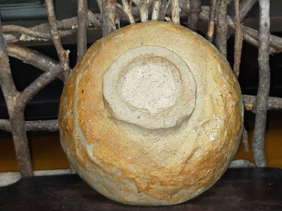 ♥とても古い　美濃焼　手捻り　茶碗　茶道具　骨董　古玩