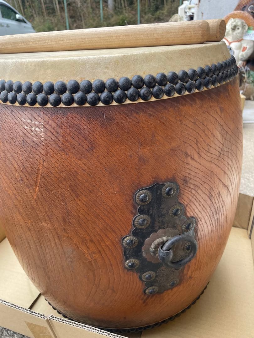 堀田新五郎　ケヤキくり抜き和太鼓 鳳凰印諸太鼓　打面36cm