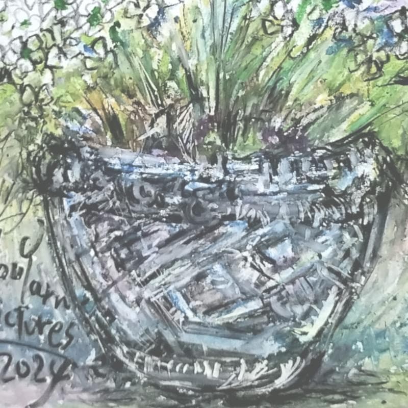 ☆松崎祐哉☆「 花 」肉筆　クレヨン画 　インチサイズ　新品！