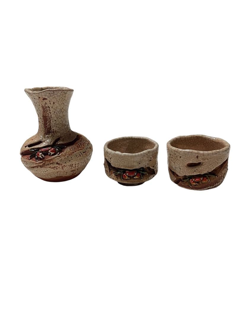 【希少品】 楽山焼きの湯呑　徳利セット