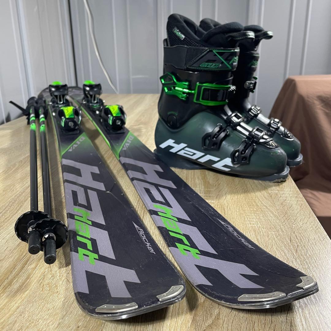 Hart164cm 26/26.5cm ストック115cm付きスキーセット