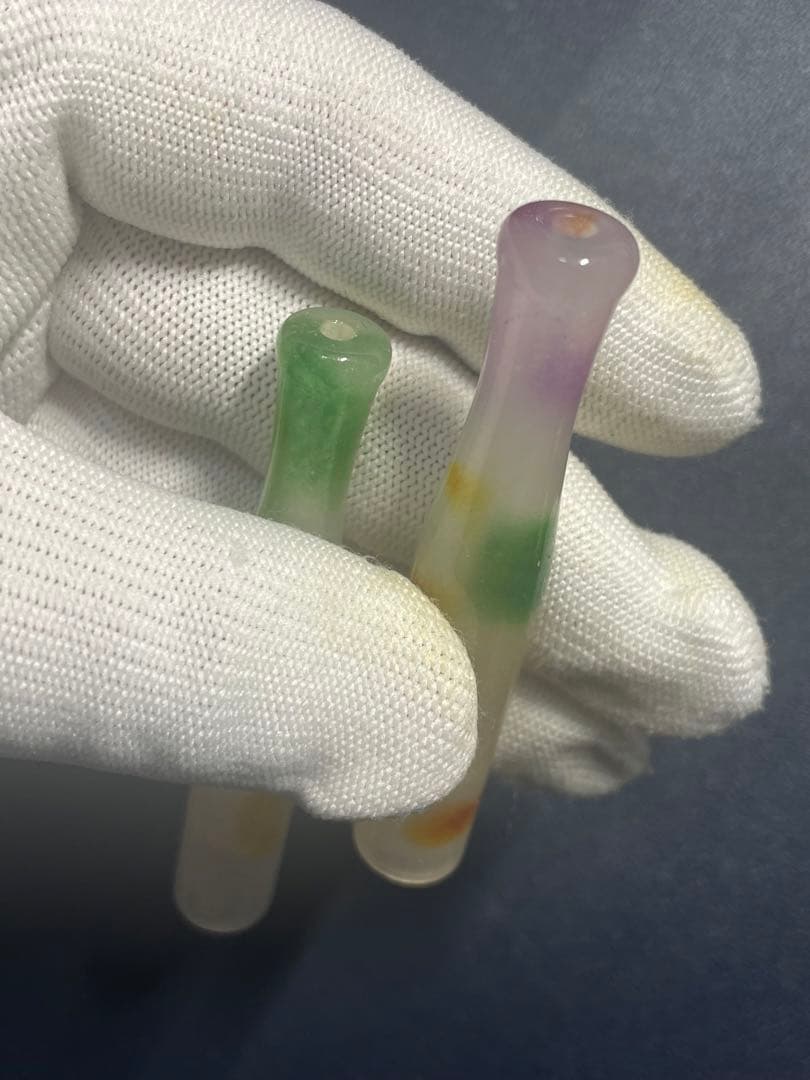 中国骨董品　文玩　文化財　翡翠煙斗2本　古賞物　古美品　古美術品　568