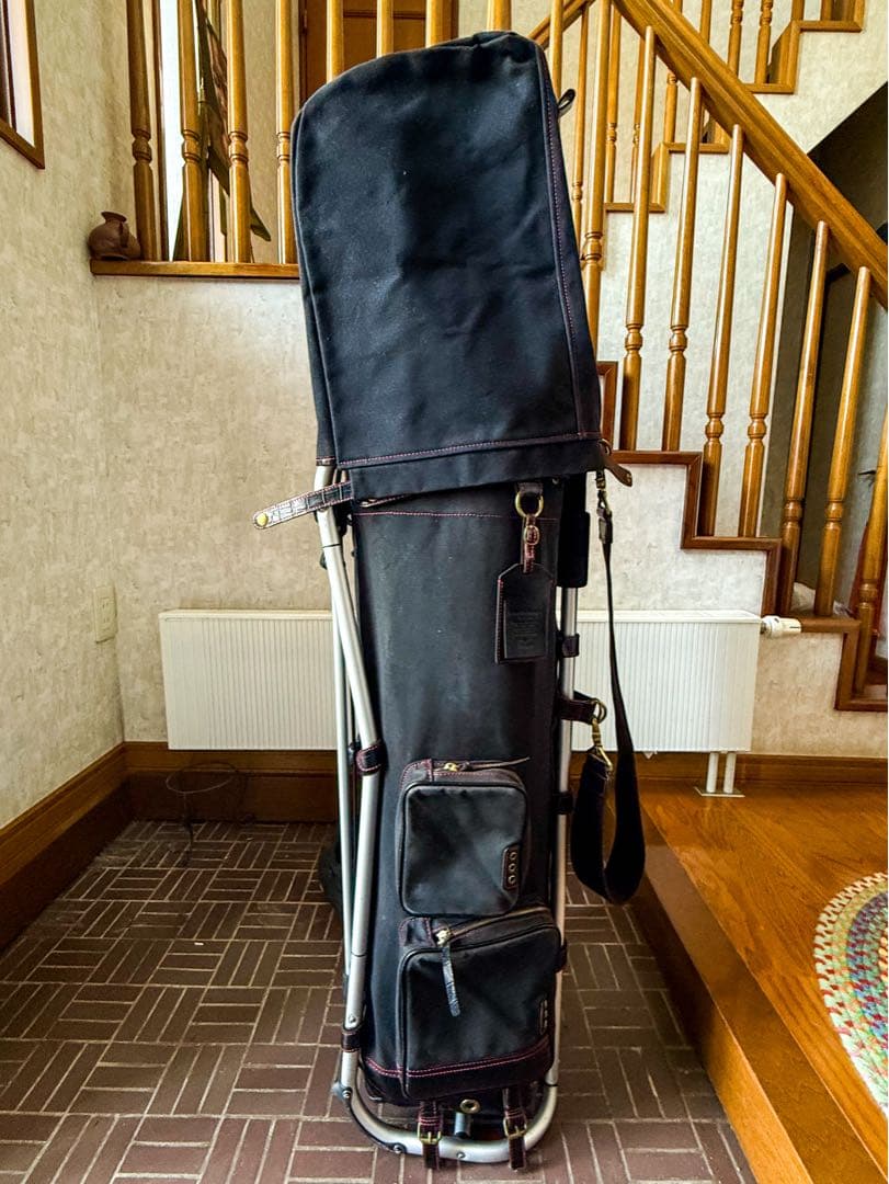 希少　木の庄帆布　ミズノ　フレームウォーカー　クロコスタンドキャディバッグ