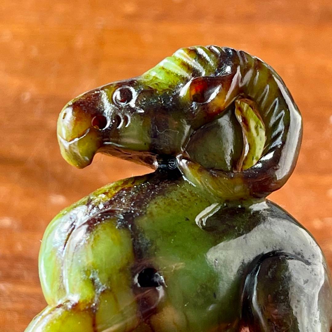 高品質 和田玉 碧玉 古翡翠 彫刻 羊 ネフライト 軟玉 アンティーク 希少品