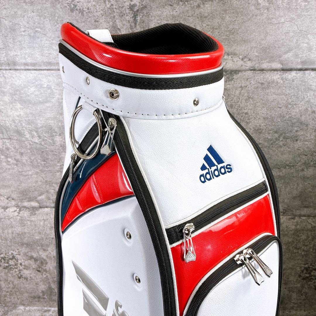 adidas ゴルフバッグ・キャディバッグ ホワイト/レッド/ネイビー 9型