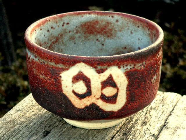 ♥鼠志野　茶碗　在銘　桐箱付き