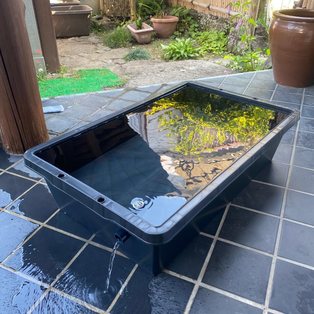 メダカ飼育ケース 60㍑トロ舟x4個 オーバーフロー 金魚飼育容器 ビオトープ