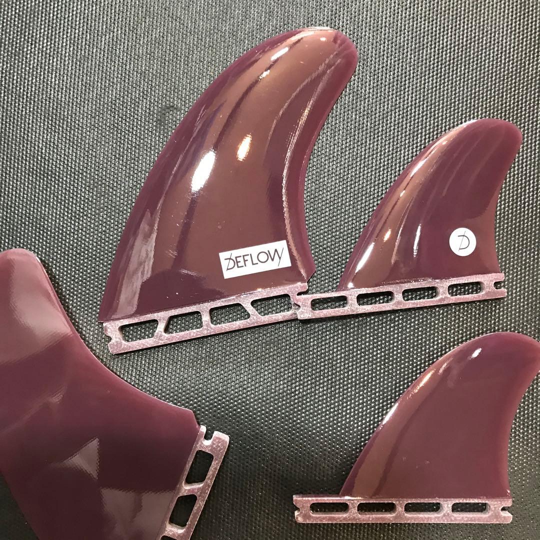 DEFLOW サーフボードフィン 4個セット パープル