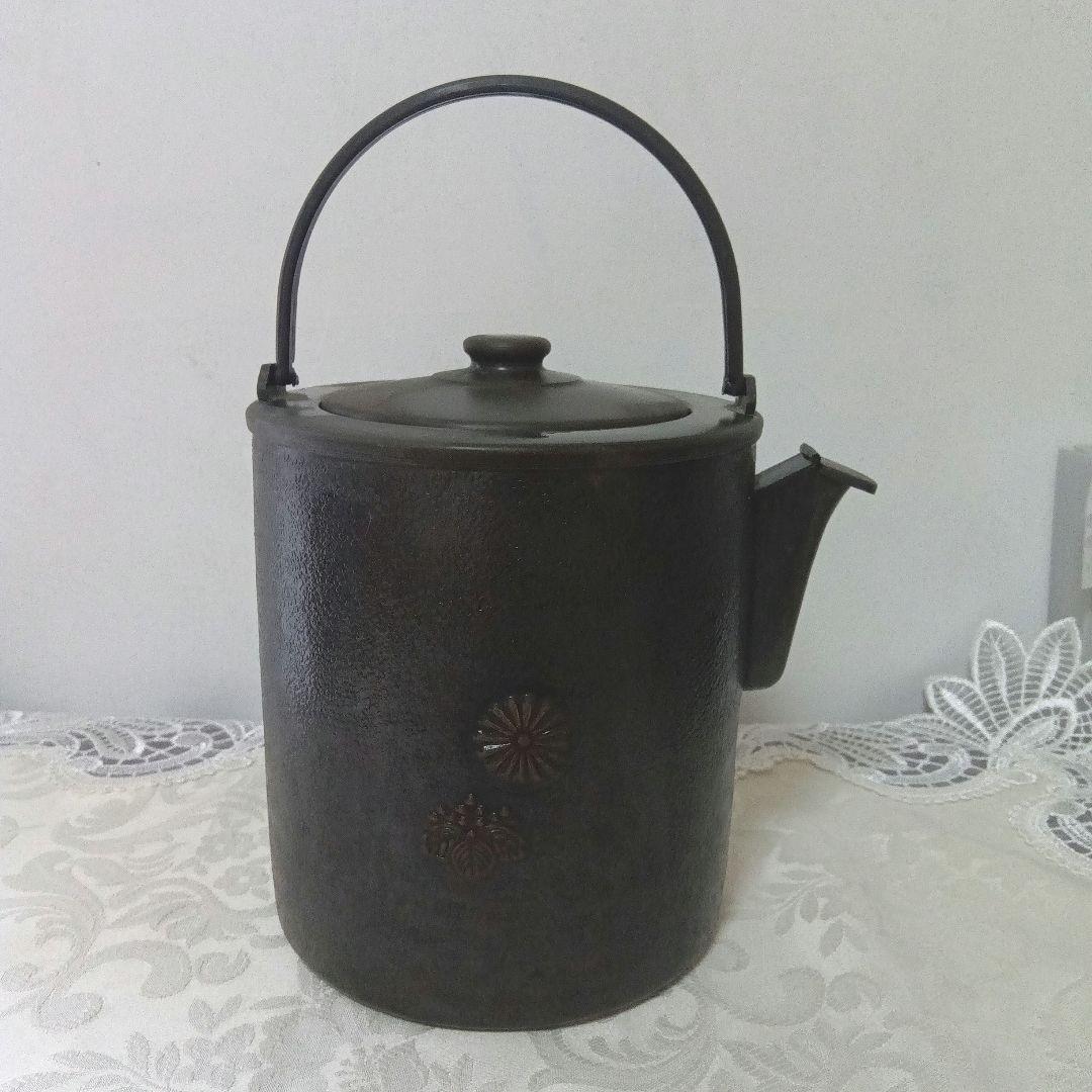 銅製　洗瓶　水次 　菊桐紋　茶道具