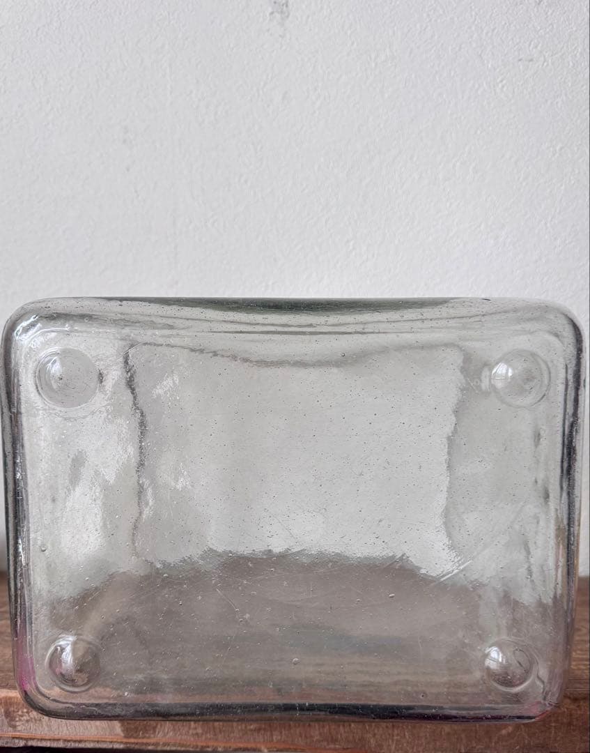 水槽　ガラス　気泡ガラス　昭和初期　ガラス　花器　テラリウム