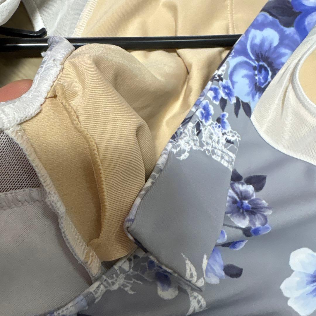 popup限定カラー、stina /M花柄 レオタード グレー