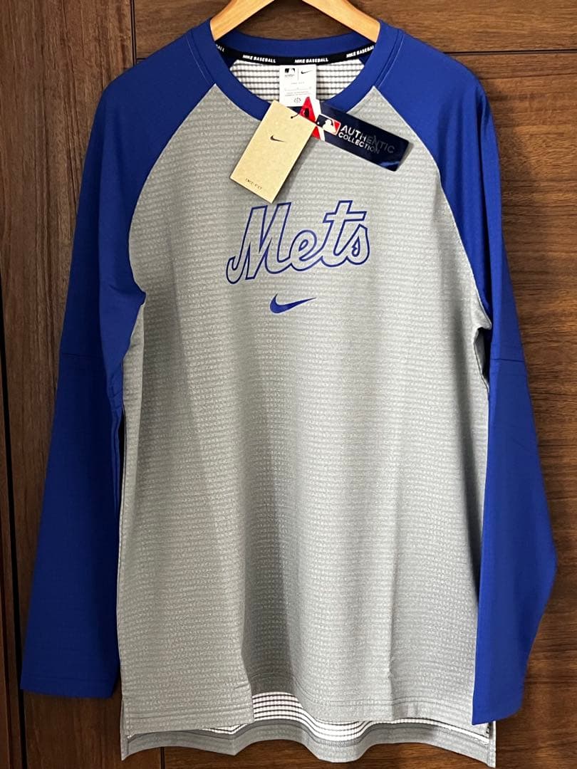 ニューヨークメッツ選手着用モデル NIKE DRI-FIT 長袖シャツ サイズL