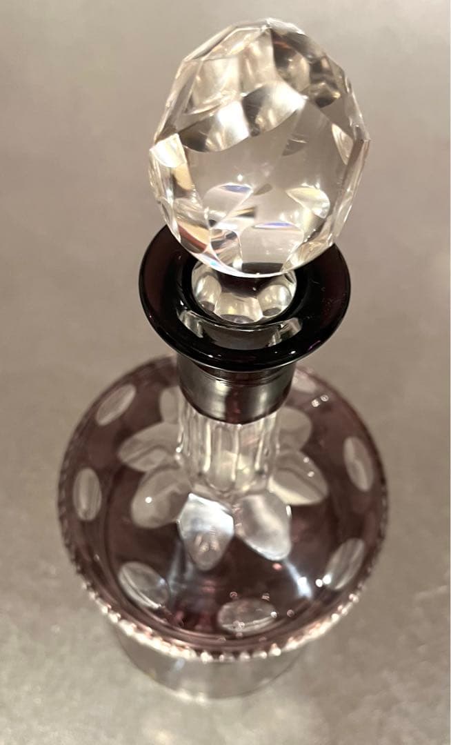 アンティーク　切子デキャンタ　明治末期から昭和初期