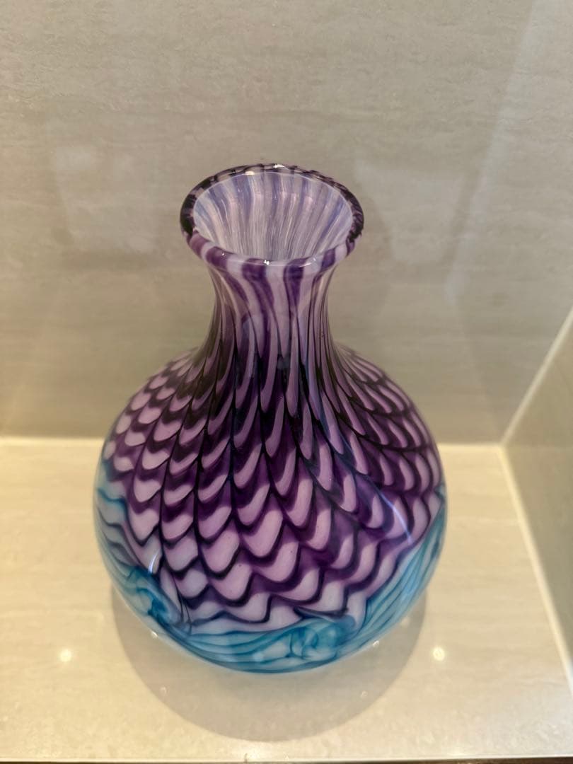 北一硝子 波模様 ガラス花瓶 アウトレット