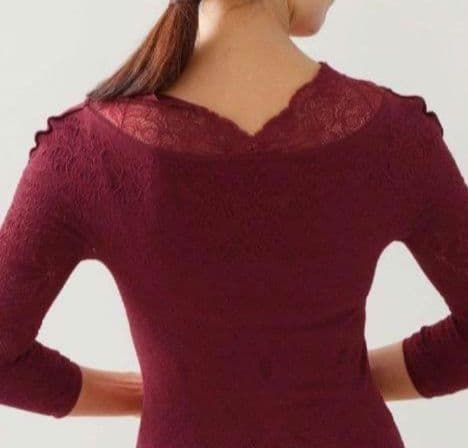 新品　チャコット　ノーソーイングニットトップ M ワインレッド　社交ダンス