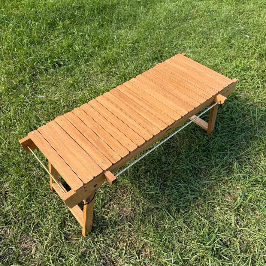 IGT対応 ウッドテーブル ラスティックパイン 真鍮 折たたみ キャンプテーブル