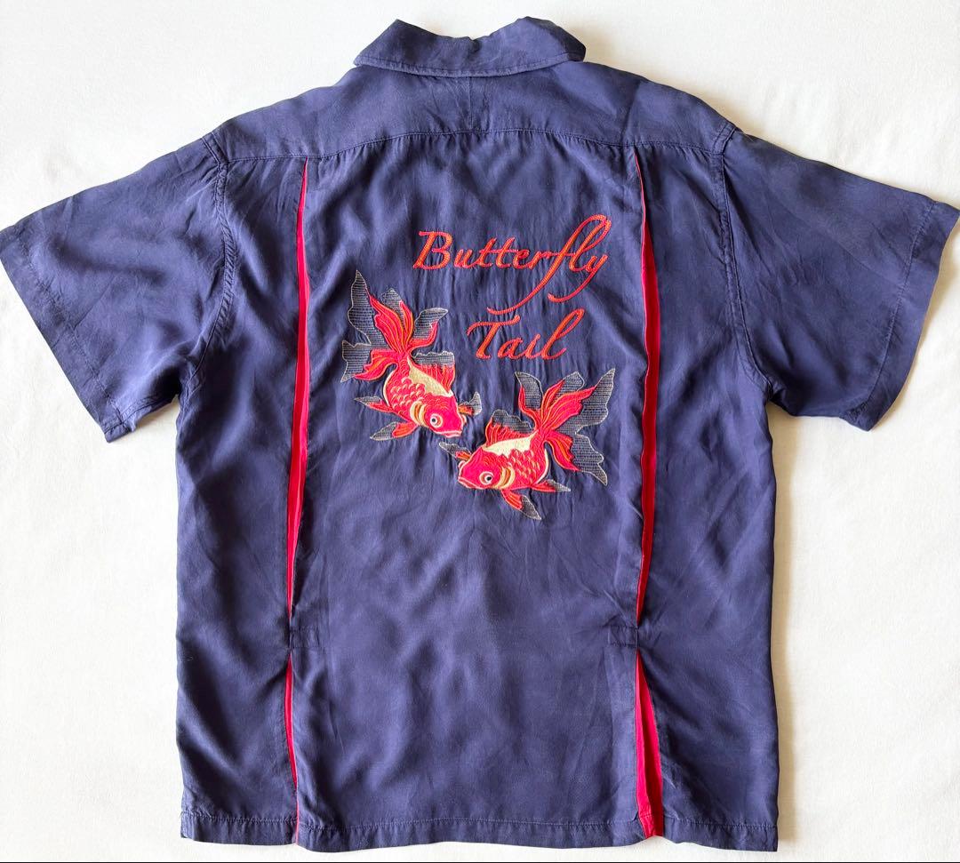 Dry Bones ボーリングシャツ 金魚 和柄 チェーンステッチ