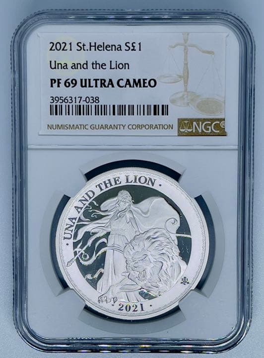 ウナとライオン 2021年 セントヘレナ 1オンス 銀貨 イギリス 2020