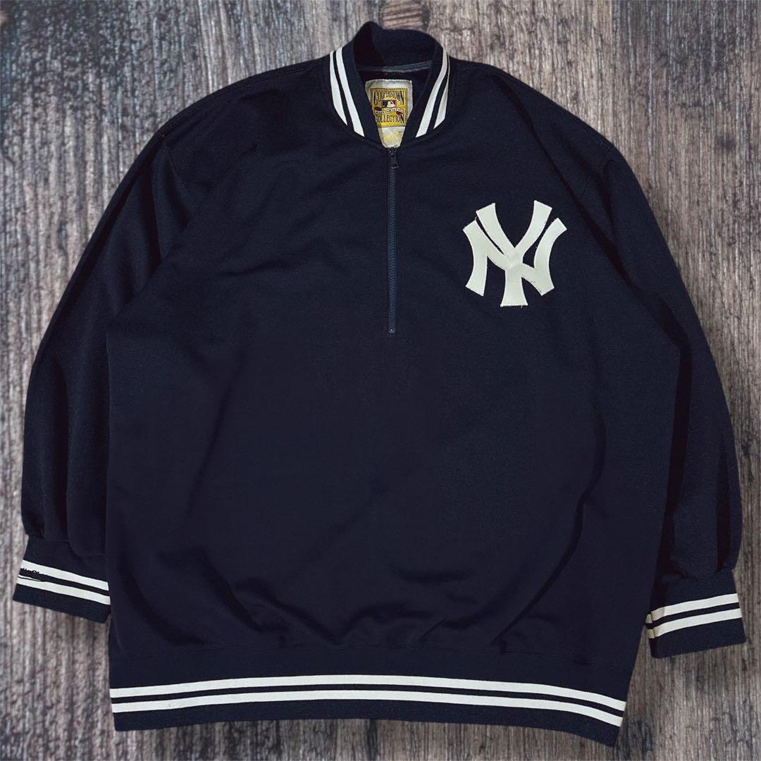 牙*狼様 希少 90s ヤンキース Mitchell & Ness ハーフジップ