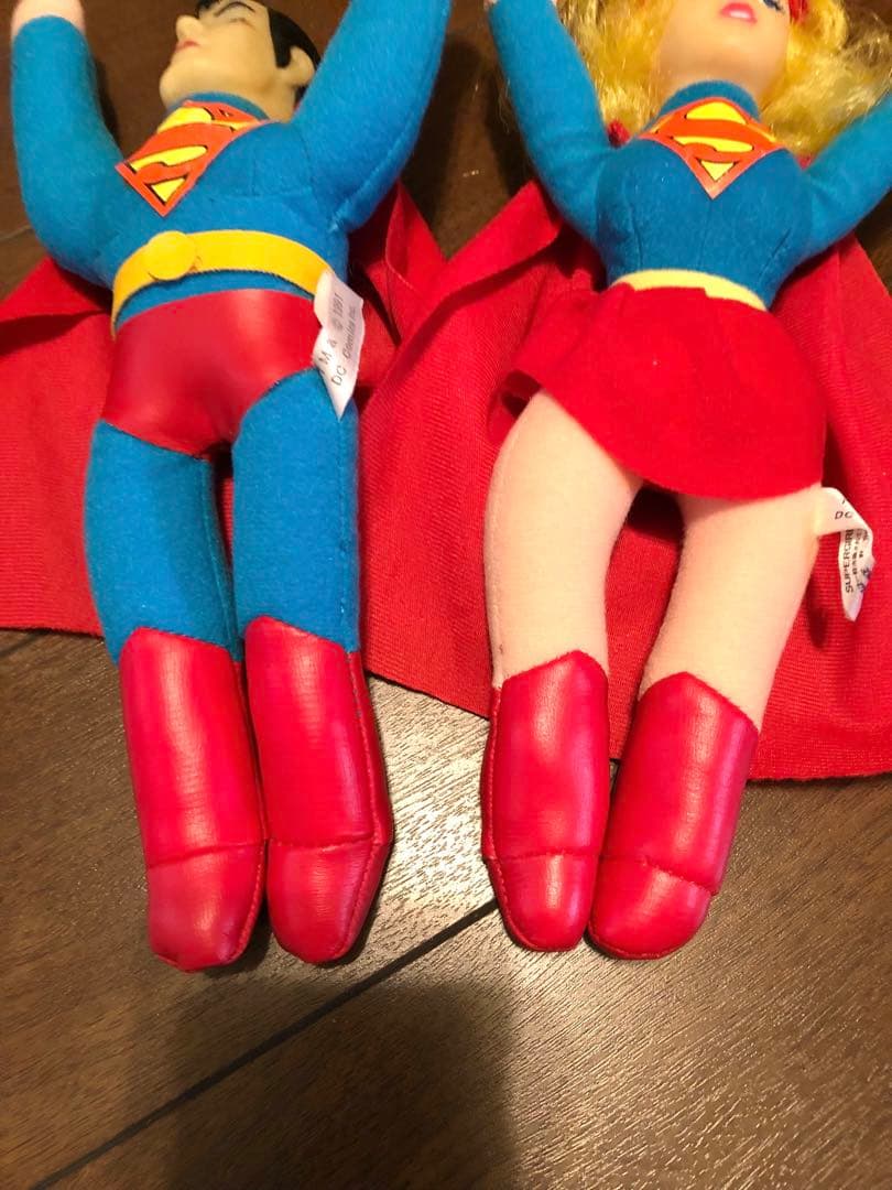 【レア】スーパーマン&スーパーガール 布製フィギュア人形2体セット