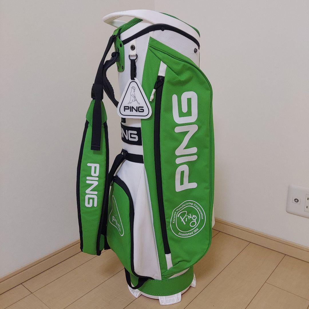 【R)】 PING ピン キャディバッグ 軽量 グリーン/ホワイト ★美品