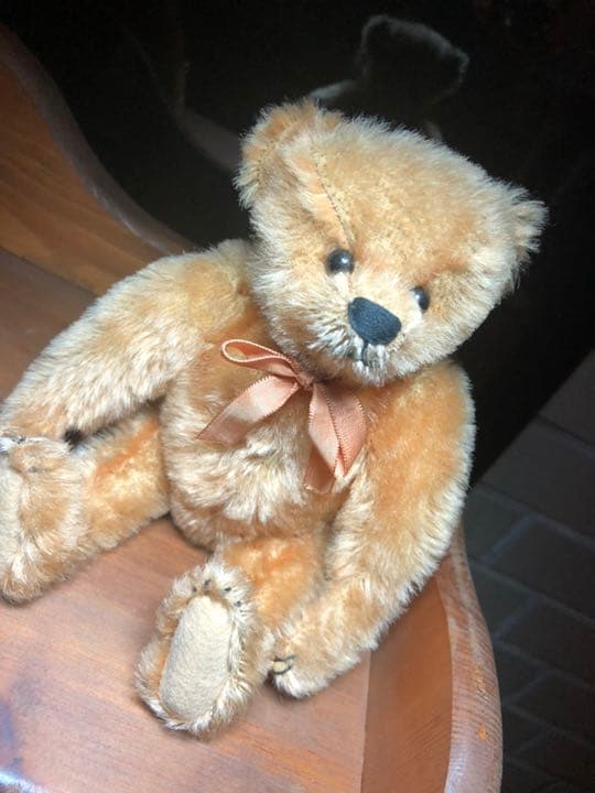 ブランク ボタン、シュタイフ 社アンティークテディベア、アプリコット モヘア