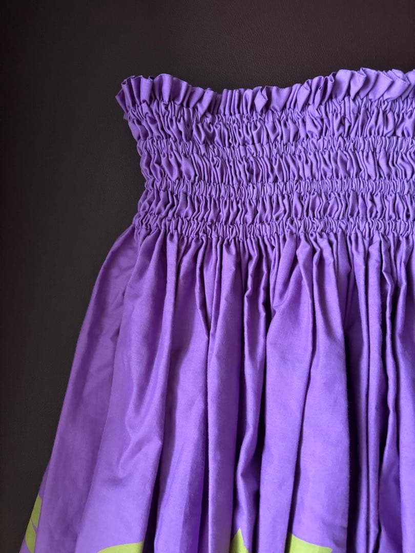 リバーシブルパウスカート 紫色 花柄