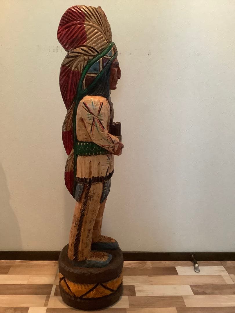 フランク・ギャラガー作ヴィンテージ 120cmシガーストア・インディアン手作り像