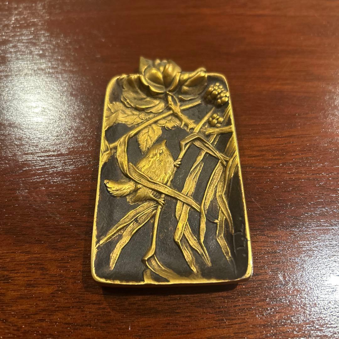 アール・ヌーヴォー　アンティーク ブロンズプレート