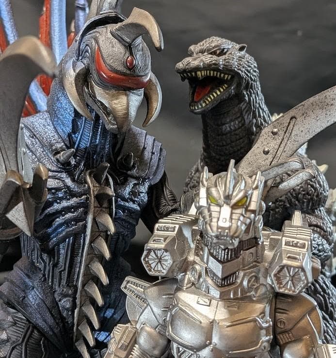 ＦＷゴジラ＆ガイガン（公開年発売版）＋機龍（現行サイズ）バンダイソフビ