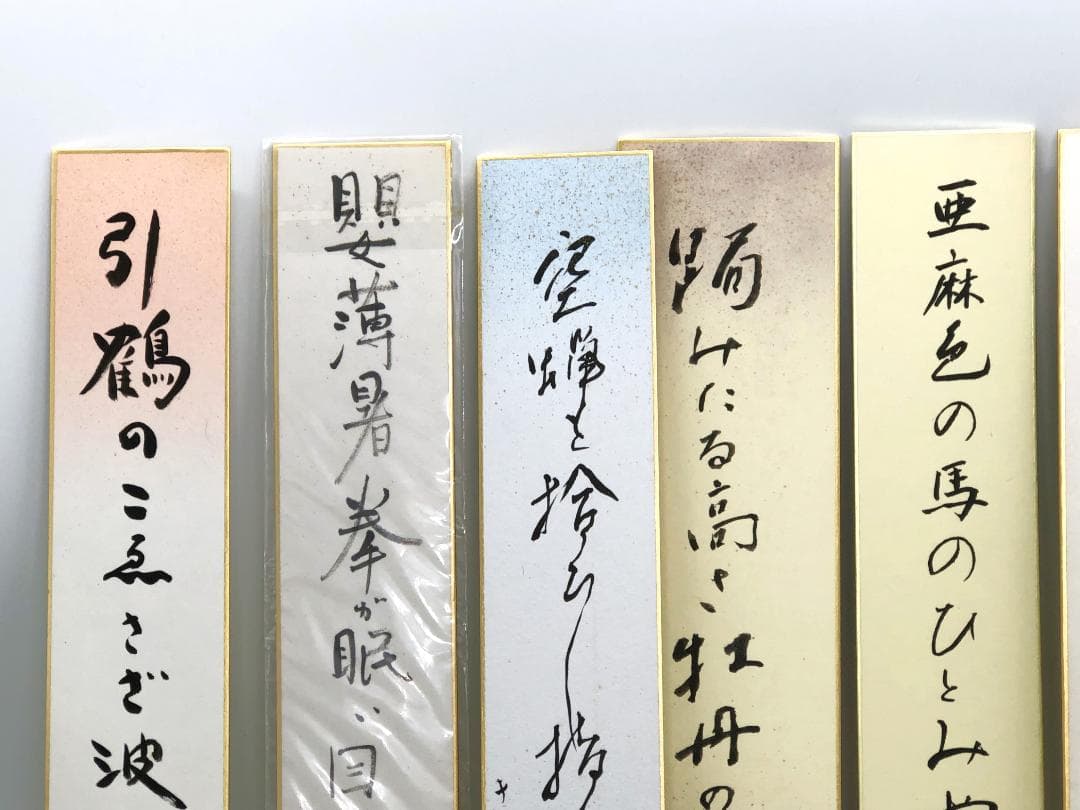 【 現代俳人７人９葉 】　直筆短冊　雨宮きぬよ、島田碩子ほか