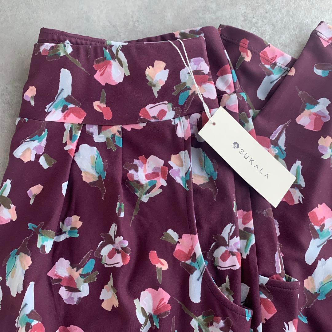 【新品】 SUKALA ローズプリント ジョガーパンツ ヨガウェア LL 花柄