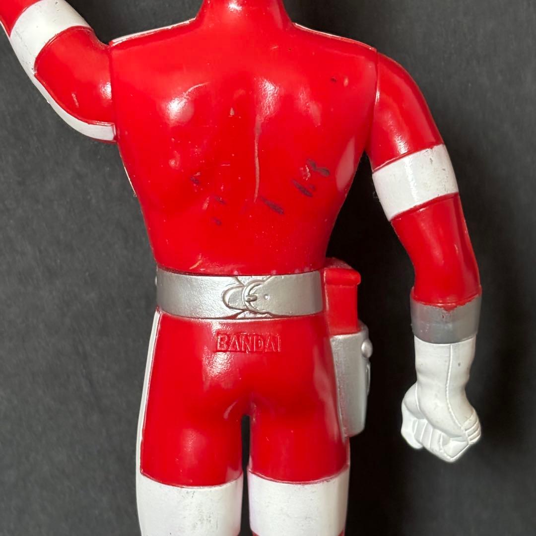 希少 バンダイ 超電子バイオマン バイオレッド 面取れソフビ