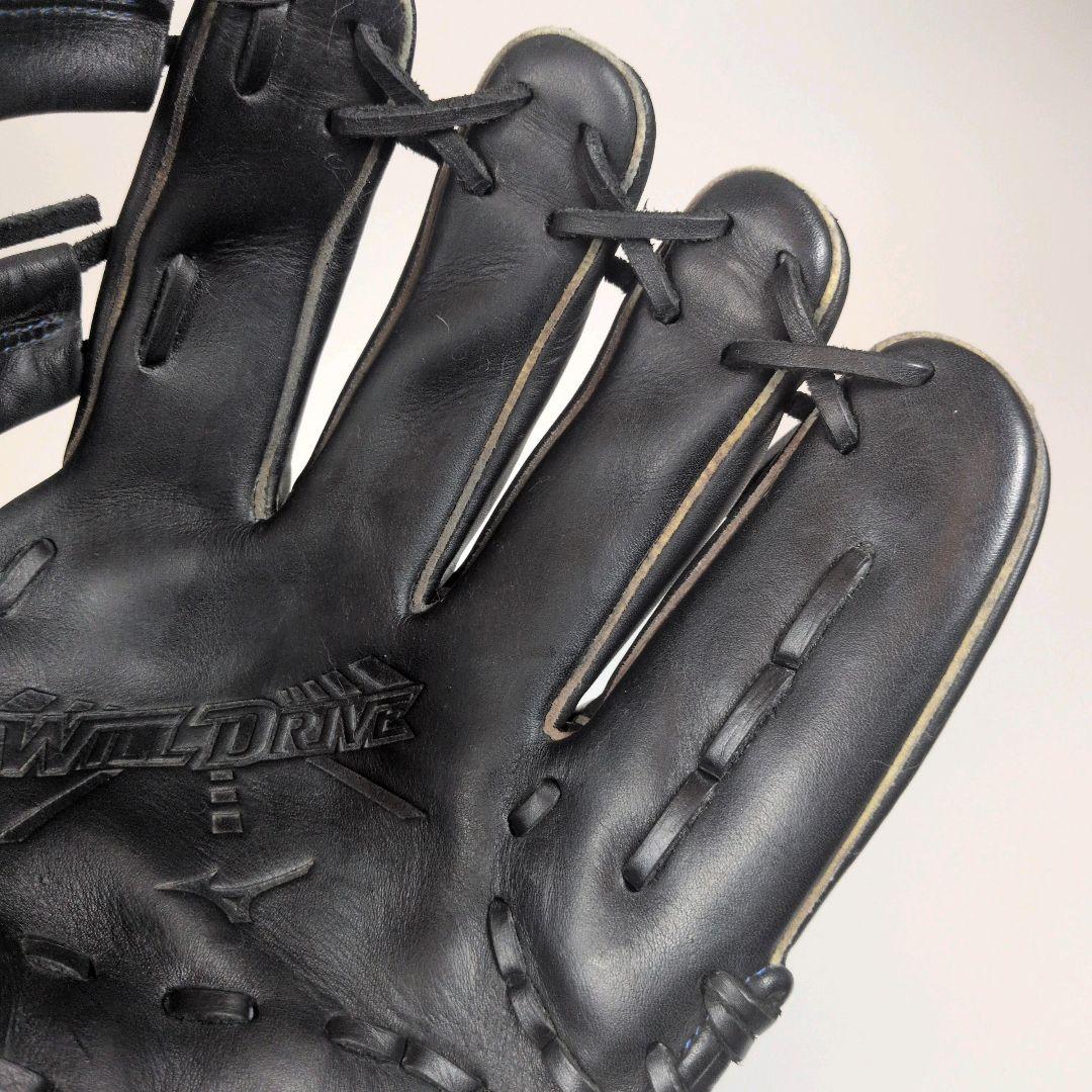 【美品】MIZUNO ミズノ WILLDRIVE 軟式グローブ 内野手用 黒×青