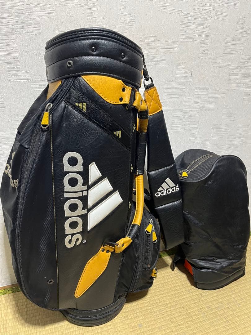 稀少品！adidas アディダス キャディーバック 9.5型　フードカバー付属