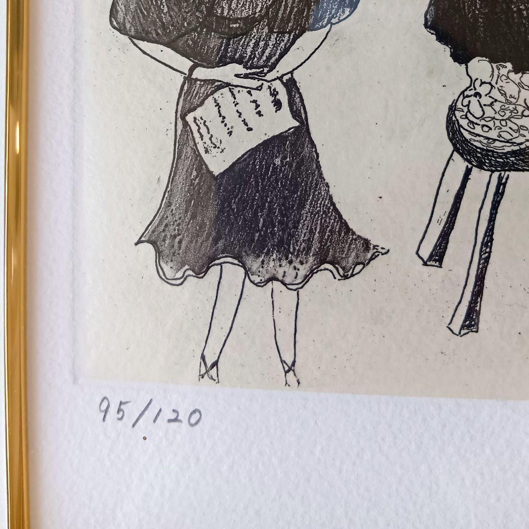 美品フジコ・ヘミング銅版画「ドイツの学生コンサート」 エディション95/120