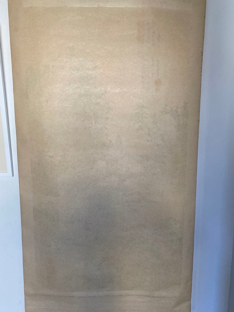 中国書画 民国画家　黄省三　筆 楓橋夜泊図　絹本水墨 山水画賛