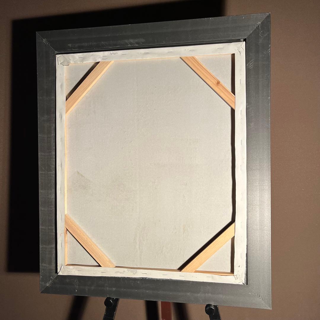 手書き油絵 パリの風景 凱旋門 額付き インテリア 油彩画