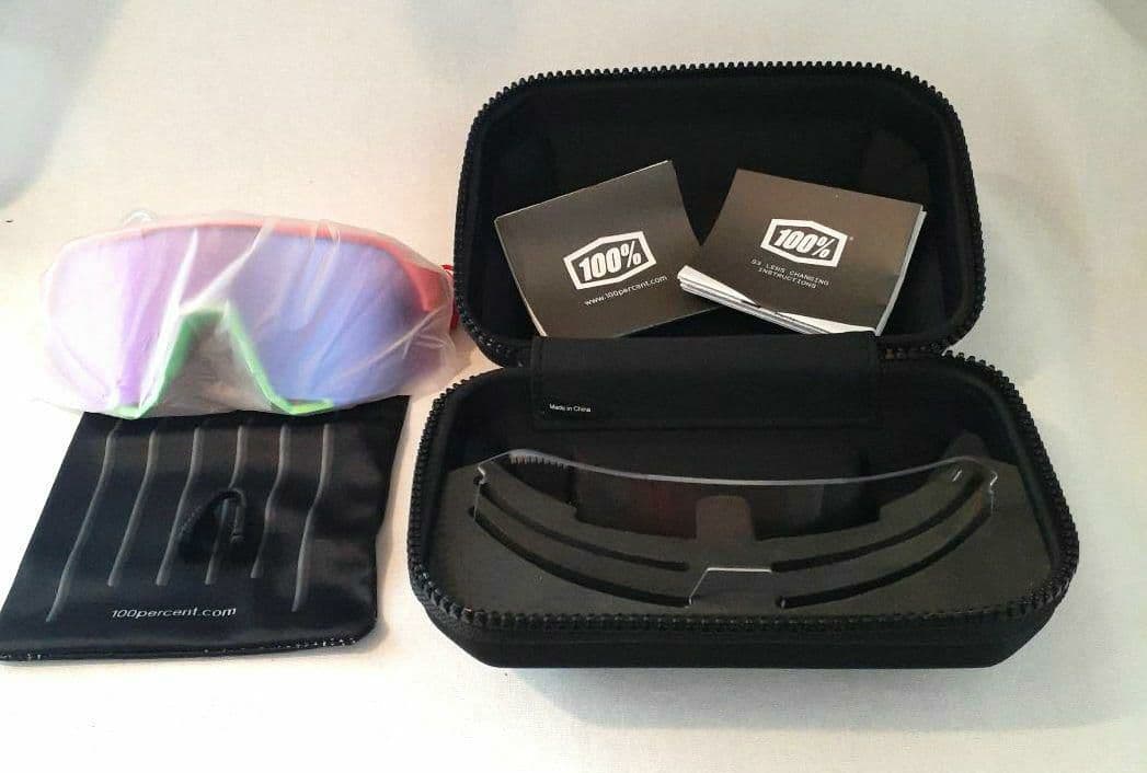 ほり 100% S3 ネオンピンク パープルミラーレンズ ワンハンドレッド