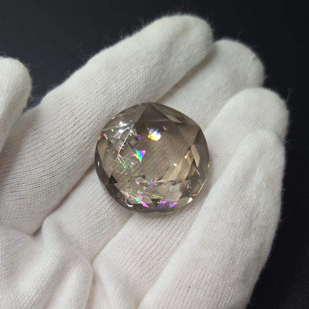 【宝石質/最強品質】虹入スモーキークォーツ＊希少カット＊　天然石 パワーストーン